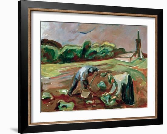 Potato Harvest, 1924-Edvard Munch-Framed Giclee Print