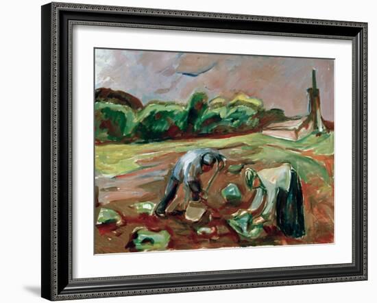 Potato Harvest, 1924-Edvard Munch-Framed Giclee Print