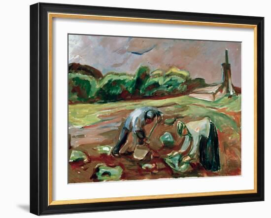 Potato Harvest, 1924-Edvard Munch-Framed Giclee Print