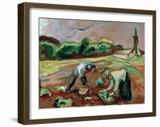 Potato Harvest, 1924-Edvard Munch-Framed Giclee Print