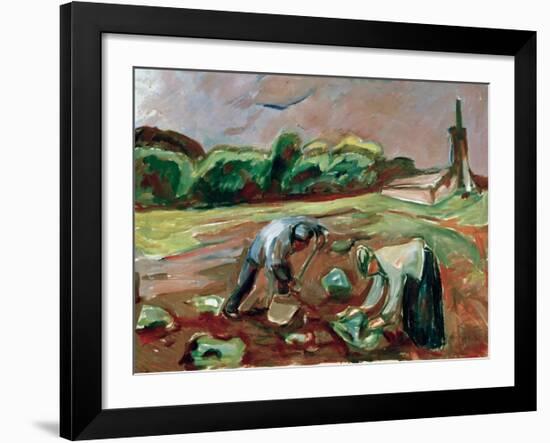 Potato Harvest, 1924-Edvard Munch-Framed Giclee Print