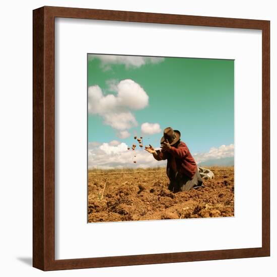 Potato Harvest In The Andes Of Peru-cwwc-Framed Art Print