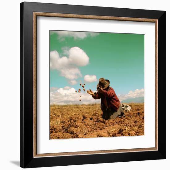 Potato Harvest In The Andes Of Peru-cwwc-Framed Art Print