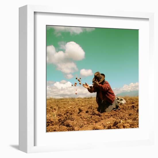 Potato Harvest In The Andes Of Peru-cwwc-Framed Art Print