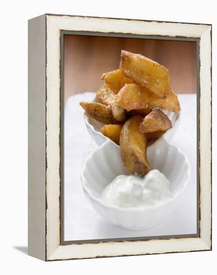 Potato Wedges with Yoghurt Dip-null-Framed Premier Image Canvas