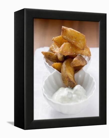 Potato Wedges with Yoghurt Dip-null-Framed Premier Image Canvas