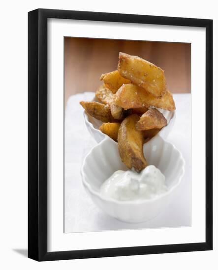 Potato Wedges with Yoghurt Dip-null-Framed Photographic Print