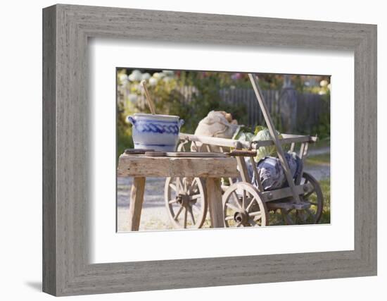 Potatoes and Cabbages in Cart, Crock and Shredder for Sauerkraut-Eising Studio - Food Photo and Video-Framed Photographic Print