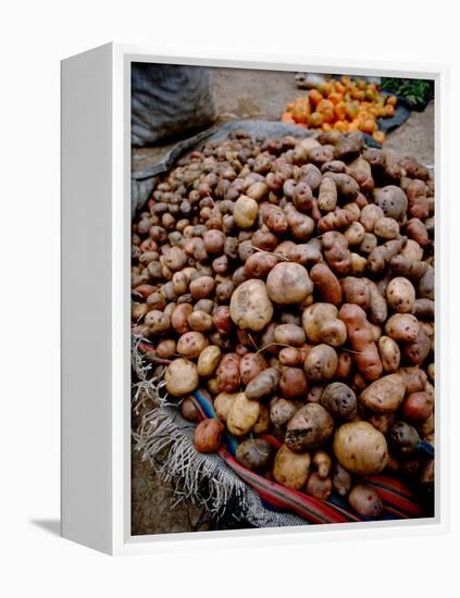 Potatoes in Local Farmer's Market, Ollantaytambo, Peru-Cindy Miller Hopkins-Framed Premier Image Canvas