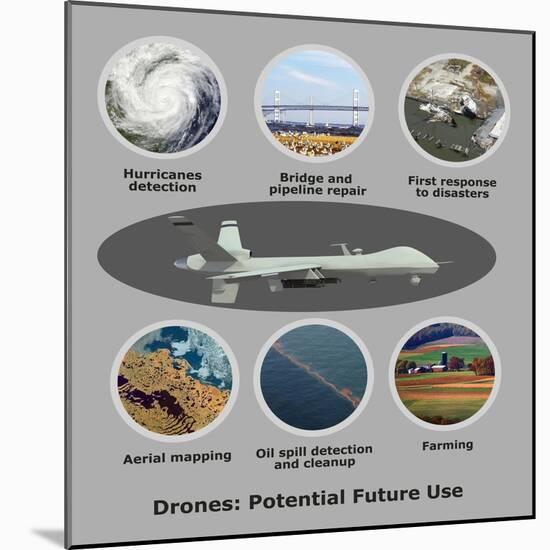 Potential Benefits of Drone Usage in the Future-Gwen Shockey-Mounted Giclee Print