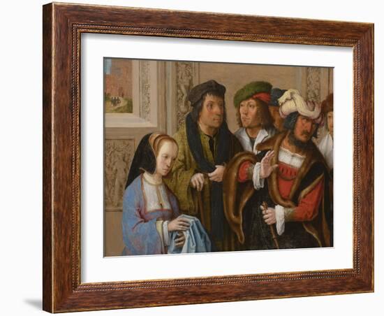 Potiphar's Wife Displays Joseph's Garment, C. 1512-Lucas van Leyden-Framed Giclee Print