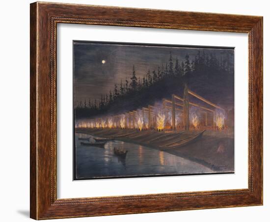 Potlach at Old Man House-Raphael Coombs-Framed Giclee Print