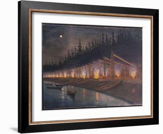 Potlach at Old Man House-Raphael Coombs-Framed Giclee Print