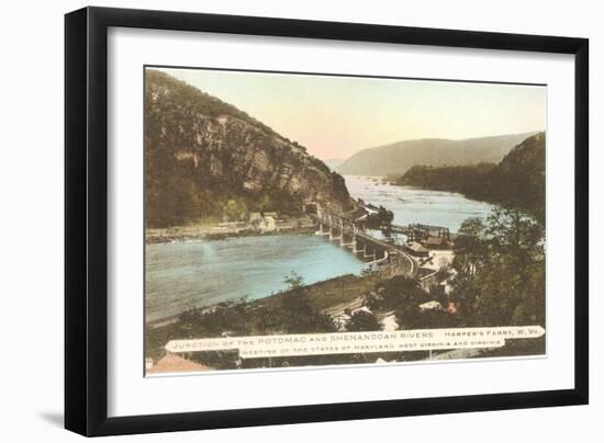 Potomac and Shenandoah Rivers, Harper's Ferry, West Virginia-null-Framed Art Print