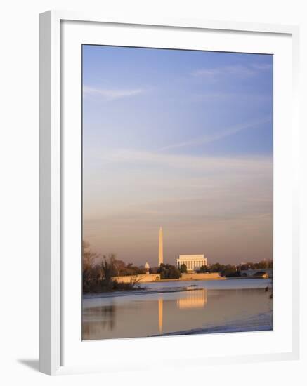 Potomac River, Licoln Memorial and Washington Monument, Washington Dc, USA-Michele Falzone-Framed Photographic Print