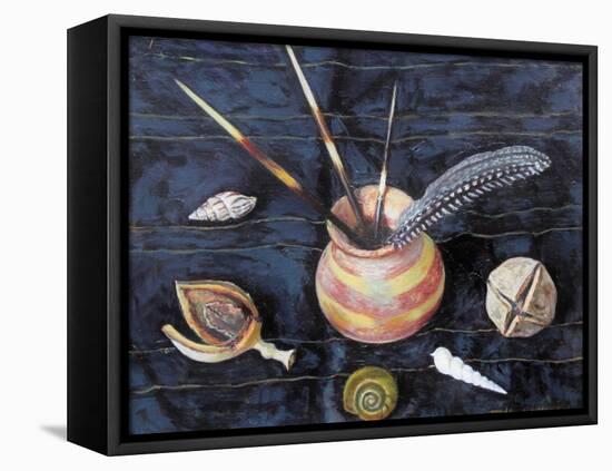 Pots and Pods 2012 (oil)-Tilly Willis-Framed Premier Image Canvas