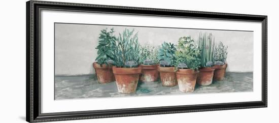 Pots of Herbs II Cottage v2-Carol Rowan-Framed Art Print