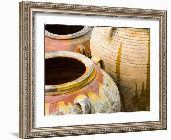 Pots on Display at Viansa Winery, Sonoma Valley, California, USA-Julie Eggers-Framed Photographic Print