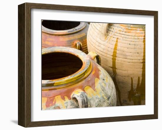 Pots on Display at Viansa Winery, Sonoma Valley, California, USA-Julie Eggers-Framed Photographic Print