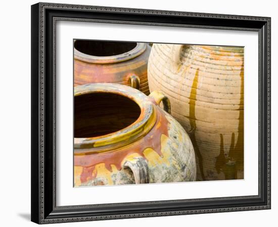 Pots on Display at Viansa Winery, Sonoma Valley, California, USA-Julie Eggers-Framed Photographic Print