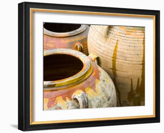 Pots on Display at Viansa Winery, Sonoma Valley, California, USA-Julie Eggers-Framed Photographic Print