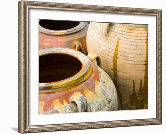 Pots on Display at Viansa Winery, Sonoma Valley, California, USA-Julie Eggers-Framed Photographic Print