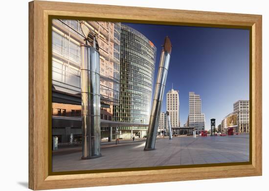 Potsdamer Platz Square with DB Tower, Berlin Mitte, Berlin, Germany, Europe-Markus Lange-Framed Premier Image Canvas