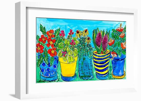 Potted Flower Garden-Deborah Cavenaugh-Framed Art Print