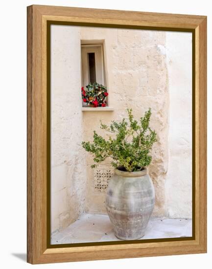 Potted plants outside the Sassi houses.-Julie Eggers-Framed Premier Image Canvas