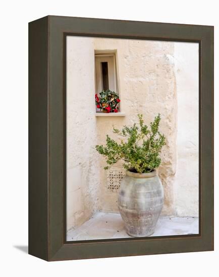 Potted plants outside the Sassi houses.-Julie Eggers-Framed Premier Image Canvas