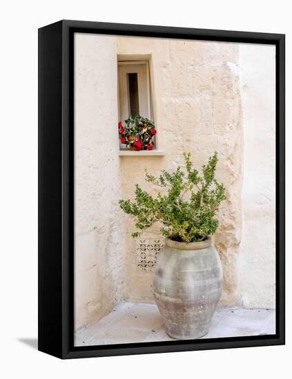 Potted plants outside the Sassi houses.-Julie Eggers-Framed Premier Image Canvas