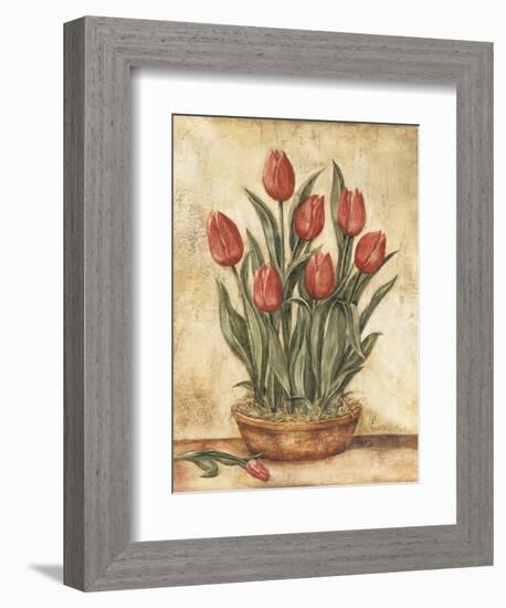 Potted Tulips-Tina Chaden-Framed Art Print