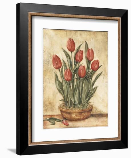 Potted Tulips-Tina Chaden-Framed Art Print