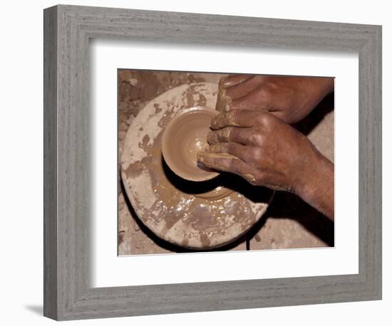 Potter Forms Clay Cup on Wheel, Morocco-Merrill Images-Framed Photographic Print