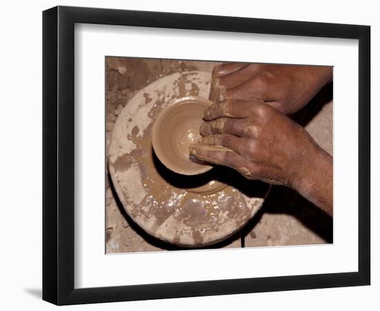 Potter Forms Clay Cup on Wheel, Morocco-Merrill Images-Framed Photographic Print