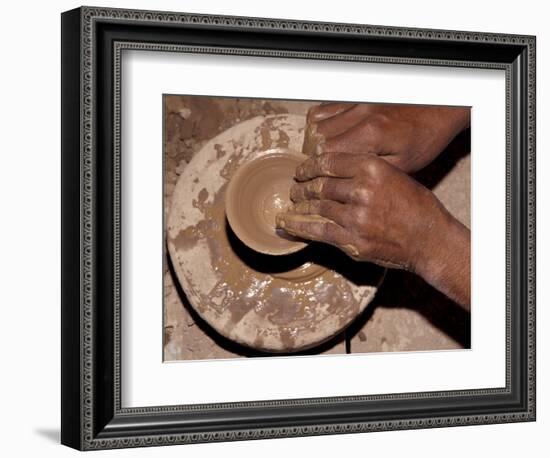 Potter Forms Clay Cup on Wheel, Morocco-Merrill Images-Framed Photographic Print