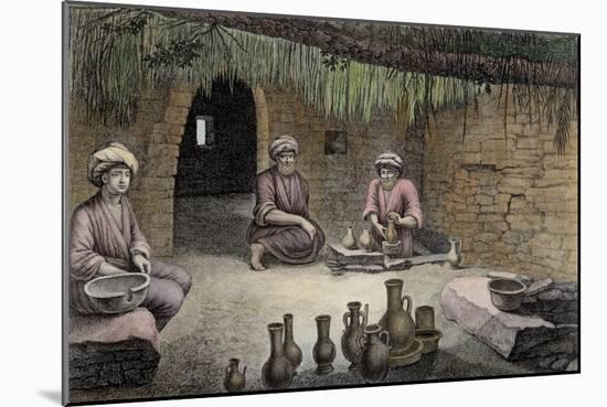 Potter's Workshop, Vol.II, Arts and Trades of Description of Egypt, Engraved Letellier, Pub.1822-Nicolas Jacques Conte-Mounted Giclee Print