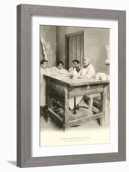 Potters Wheel at Sevres Factory-null-Framed Art Print