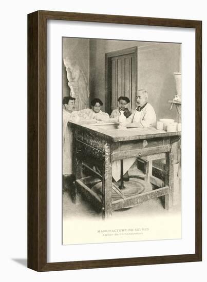 Potters Wheel at Sevres Factory-null-Framed Art Print