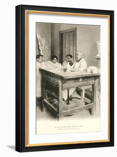 Potters Wheel at Sevres Factory-null-Framed Art Print