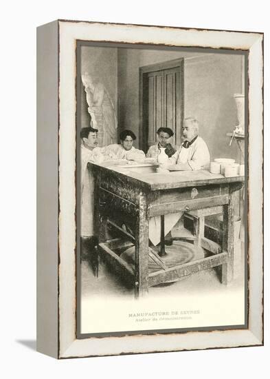 Potters Wheel at Sevres Factory-null-Framed Stretched Canvas