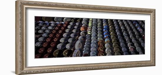 Pottery at a Market Stall, Bukhara, Uzbekistan-null-Framed Photographic Print