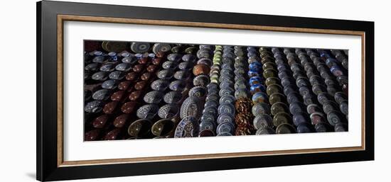 Pottery at a Market Stall, Bukhara, Uzbekistan-null-Framed Photographic Print