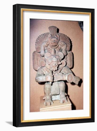 Pottery. Bat-God: pottery with red paint. Zapotec culture, Mexico, 300-900 AD-Unknown-Framed Giclee Print