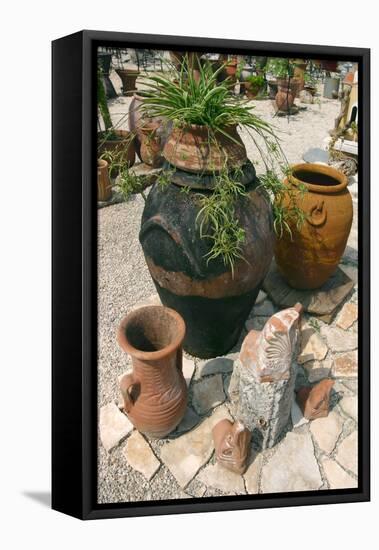 Pottery Karavomilos, Kefalonia, Greece-Peter Thompson-Framed Premier Image Canvas