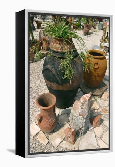 Pottery Karavomilos, Kefalonia, Greece-Peter Thompson-Framed Premier Image Canvas