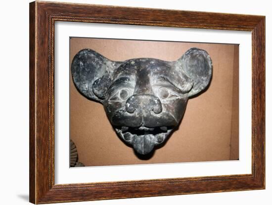 Pottery Mask of a Bat, grey with red and white paint, Zapotec, Mexico, 300-900-Unknown-Framed Giclee Print