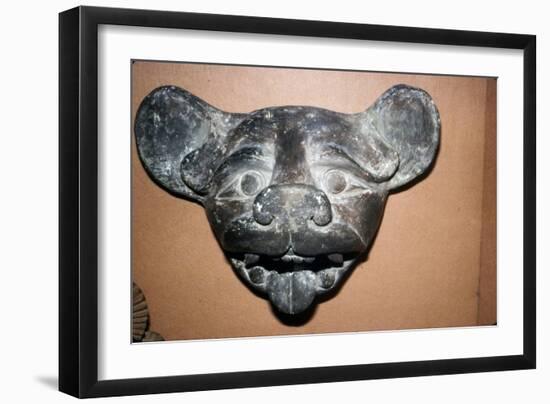 Pottery Mask of a Bat, grey with red and white paint, Zapotec, Mexico, 300-900-Unknown-Framed Giclee Print