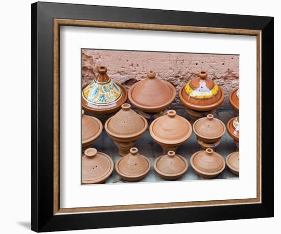 Pottery Pans (Tajiniere) for Sale, Souk in the Medina, Marrakech (Marrakesh), Morocco, North Africa-Nico Tondini-Framed Photographic Print