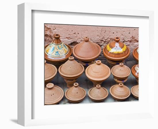 Pottery Pans (Tajiniere) for Sale, Souk in the Medina, Marrakech (Marrakesh), Morocco, North Africa-Nico Tondini-Framed Photographic Print